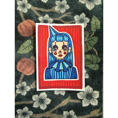 Jester Girl #1 aceo art card thumbnail 1