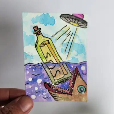 Intercepted aceo art card thumbnail 1