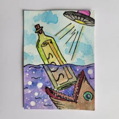 Intercepted aceo art card thumbnail 2