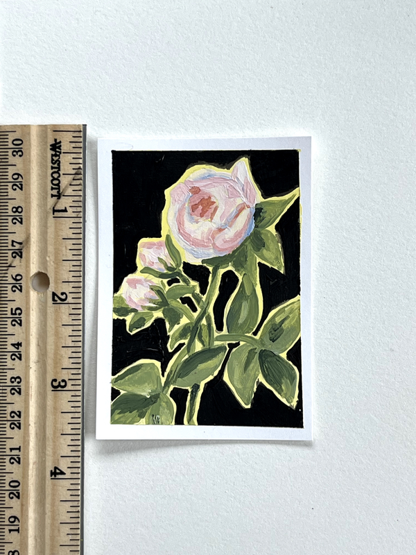 Mini Floral | Original ACEO Artwork 2.5 x 3.5 | FREE SHIPPING aceo art card
