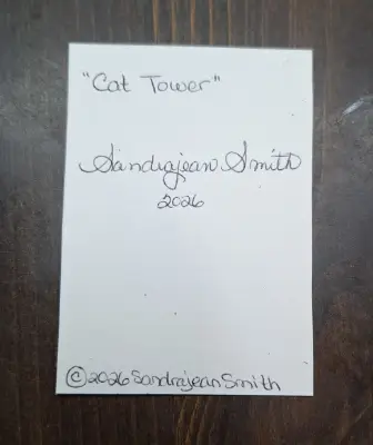 Cat Tower aceo art card thumbnail 3