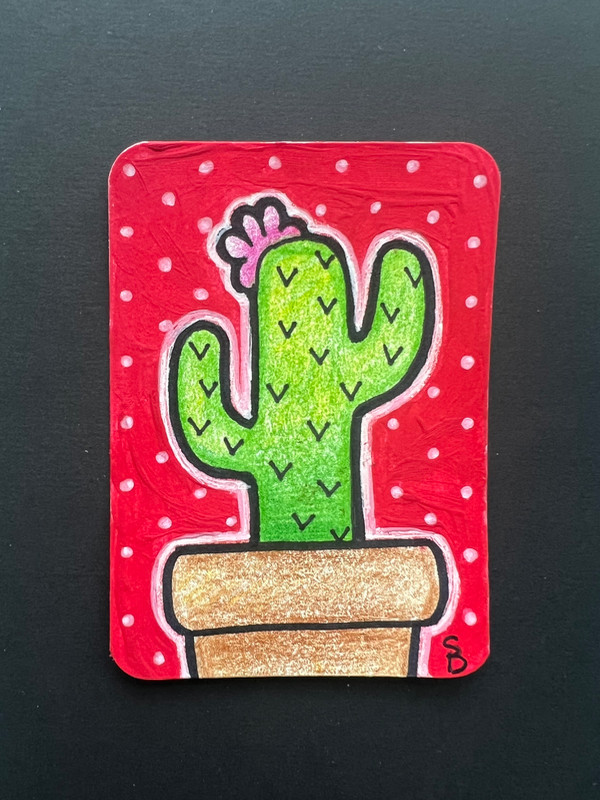 Cactus 2 aceo art card