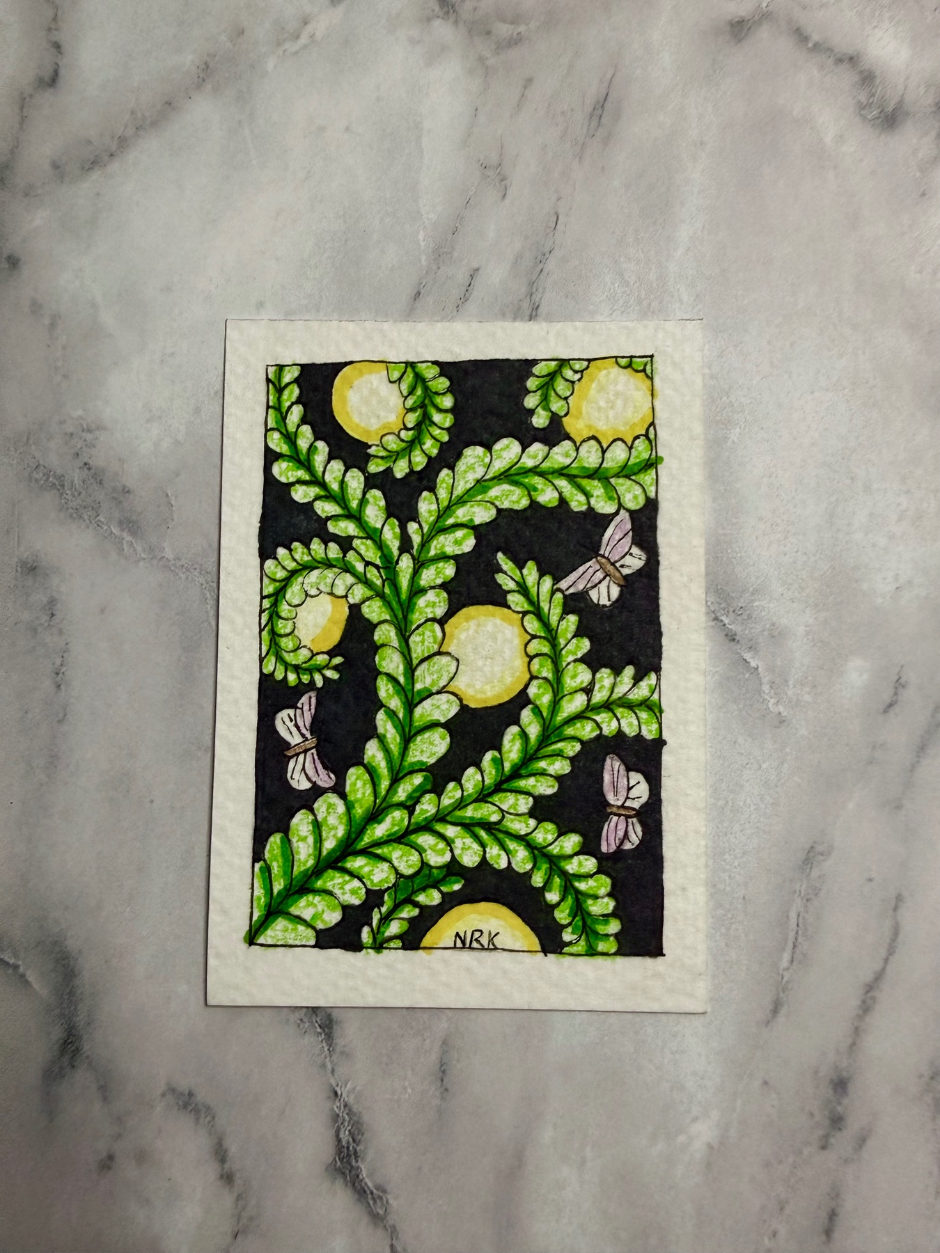 Night Garden aceo art card