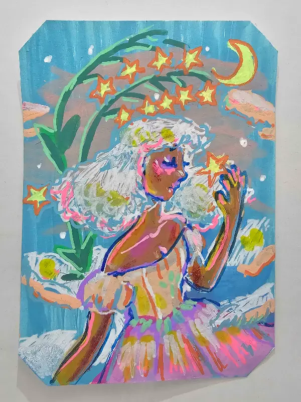 Harvesting Stars aceo art card