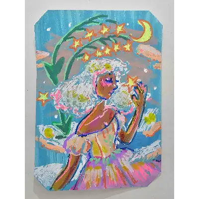 Harvesting Stars aceo art card thumbnail 1