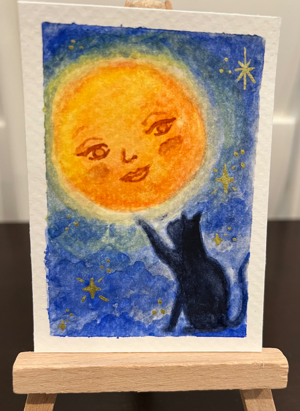Reach for the Moon aceo art card