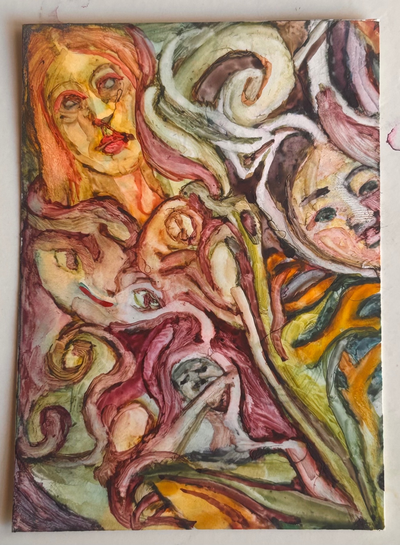 In the garden 4 aceo art card