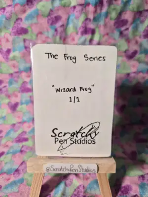 "Wizard Frog" 🐸 Fantasy, Frog aceo art card thumbnail 2
