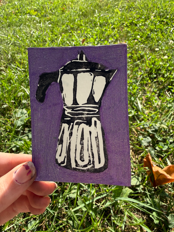 Purple Moka Pot aceo art card
