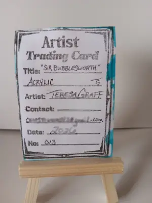 Sir Bubblesworth- Original ACEO OOAK Miniature mini art card. OOAK aceo art card thumbnail 2
