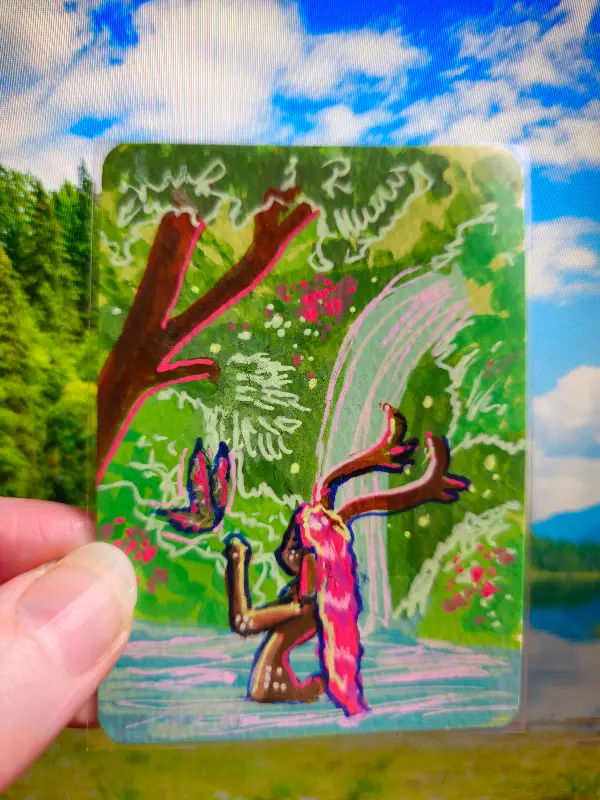 Bathing Satyr aceo art card