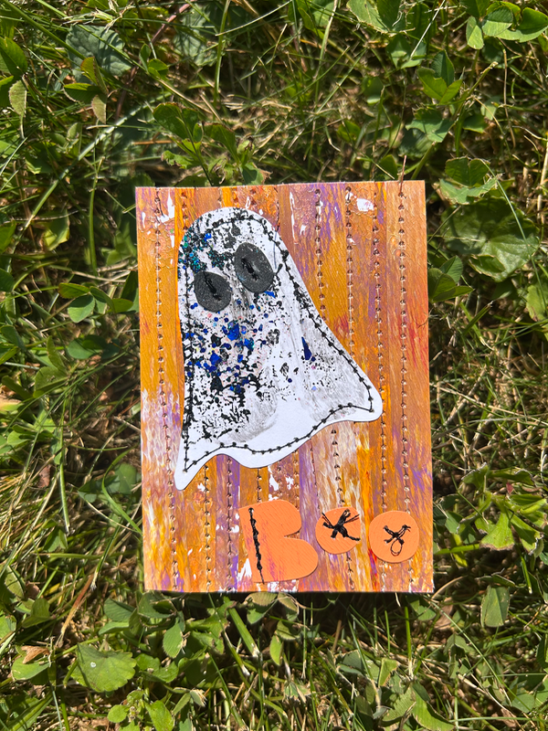 Nighttime Ghosty Boo! aceo art card