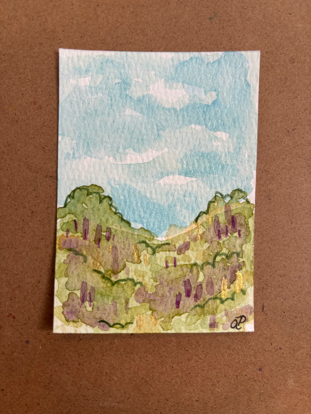 Shimmering Woods aceo art card