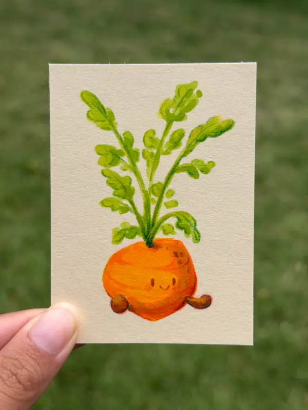 Baby Carrot aceo art card