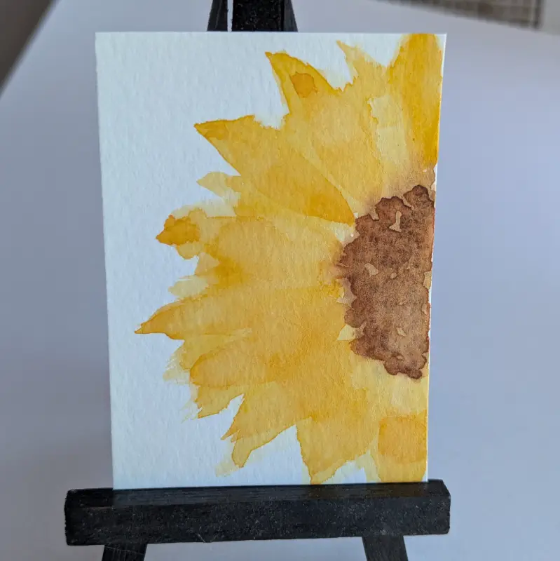 Sunflower ACEO Original Watercolor Painting aceo art card