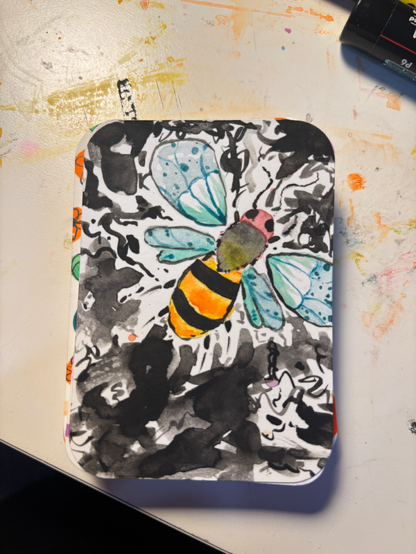 Bee blob aceo art card