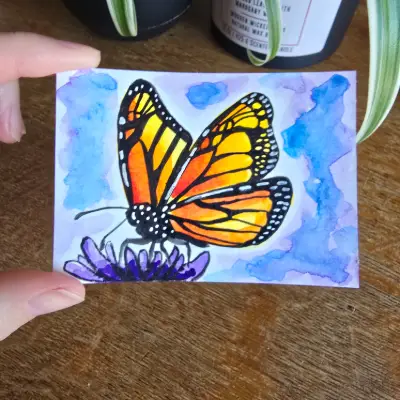 Monarch aceo art card thumbnail 1