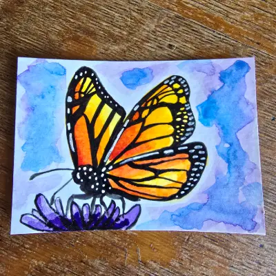 Monarch aceo art card thumbnail 2