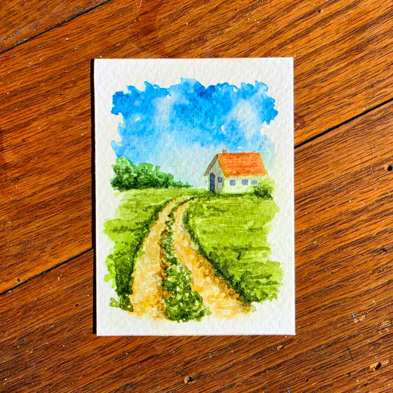 Rural Living aceo art card
