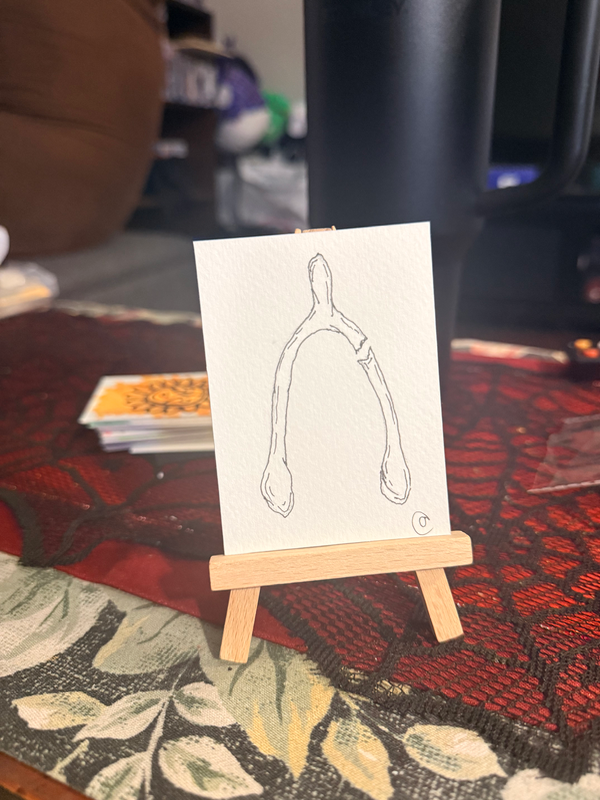 Wish bone aceo art card