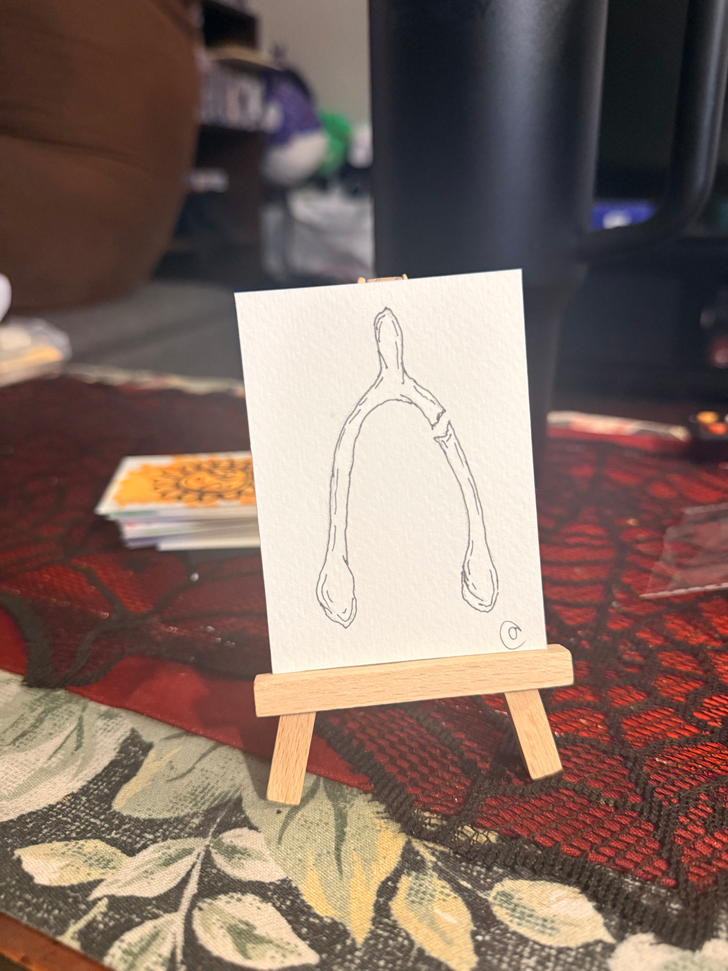 Wish bone aceo art card