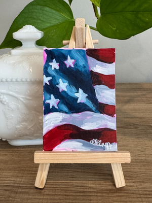 American Flag Study 2/7 aceo art card thumbnail 1