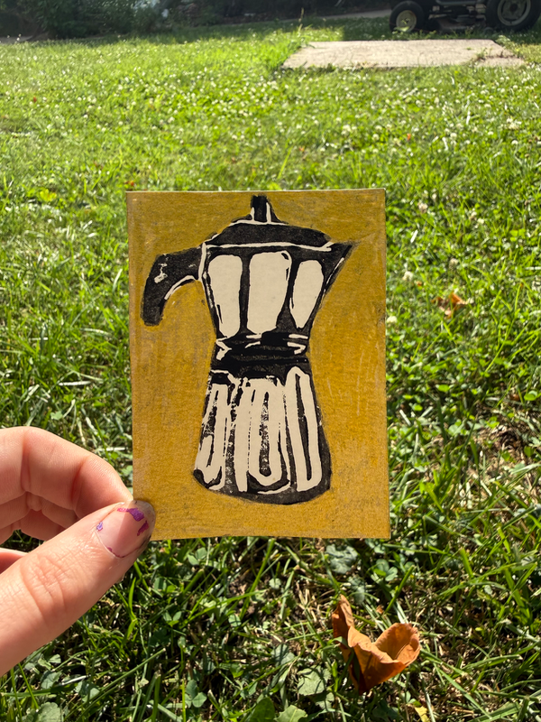 Gold Moka aceo art card