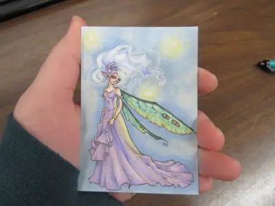 Moth Faerie aceo art card thumbnail 3