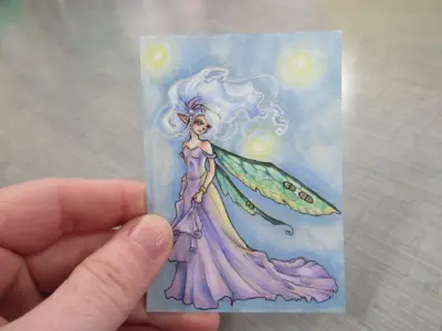 Moth Faerie aceo art card thumbnail 2