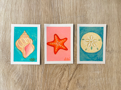 Starfish aceo art card thumbnail 2