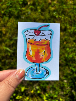 “Cocktail” Drink aceo art card thumbnail 1