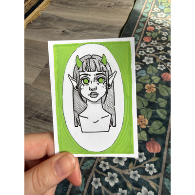 The Bust of Elowen aceo art card thumbnail 4
