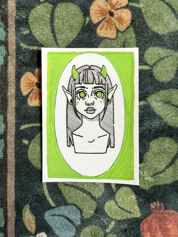 The Bust of Elowen aceo art card