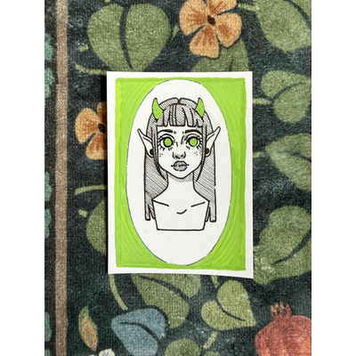 The Bust of Elowen aceo art card thumbnail 1