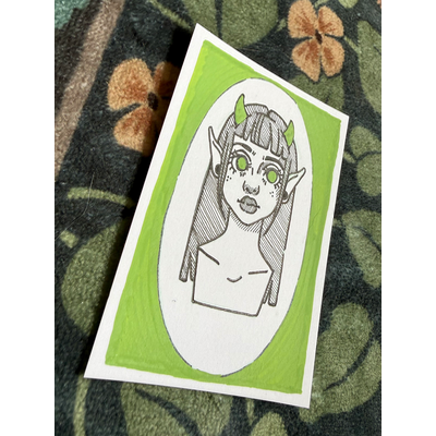 The Bust of Elowen aceo art card thumbnail 3