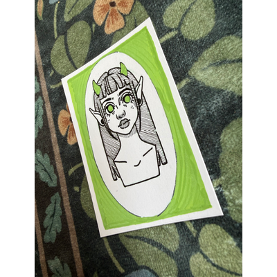 The Bust of Elowen aceo art card thumbnail 2