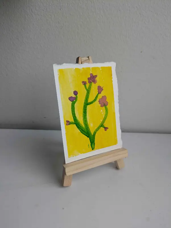 Purple Flowers aceo art card