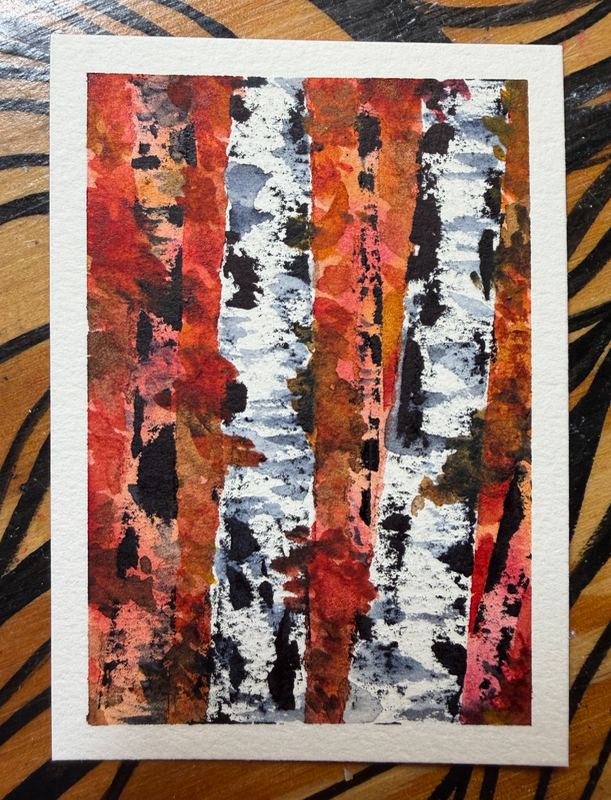 Birch Please aceo art card