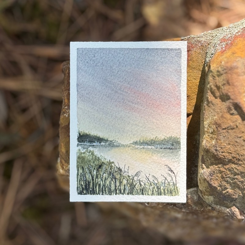 ACEO Original Watercolor, "Morning Glow" aceo art card