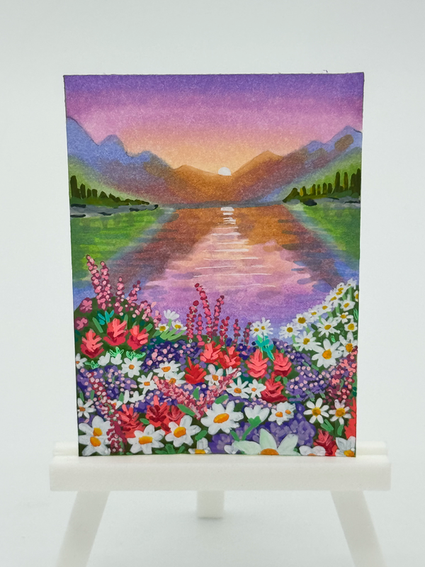 Where the wildflowers grow aceo art card