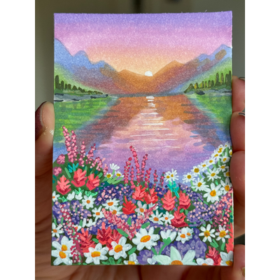 Where the wildflowers grow aceo art card thumbnail 2