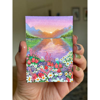Where the wildflowers grow aceo art card thumbnail 1