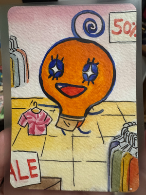 Retail Memetchi aceo art card thumbnail 1