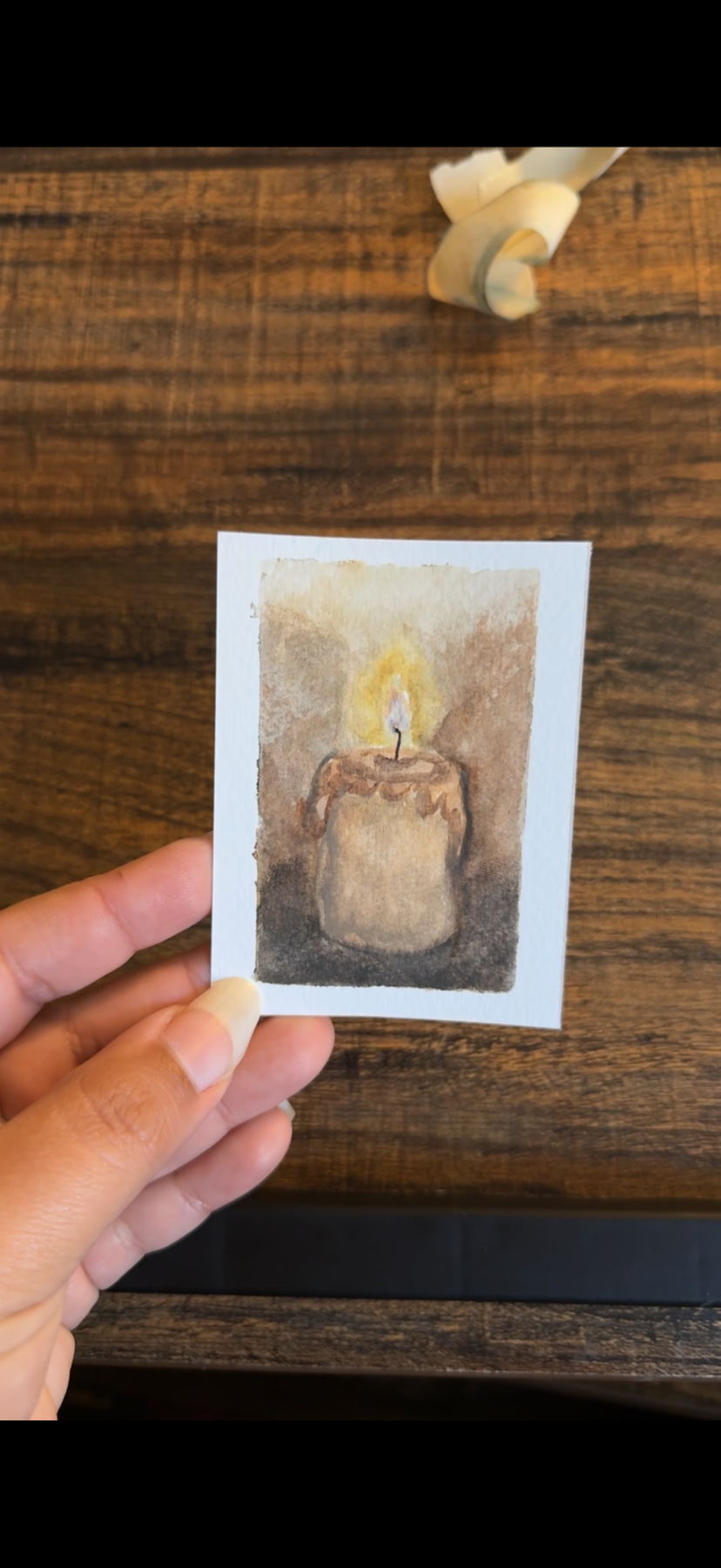 Melted candle aceo art card
