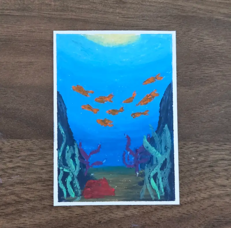 School aceo art card