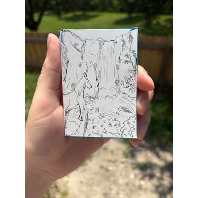 Unicorn at the waterfall - Series Unicorn 6/6 aceo art card thumbnail 2