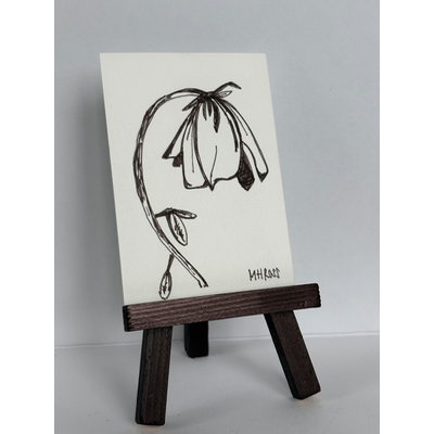 Wilting English Rose aceo art card thumbnail 1
