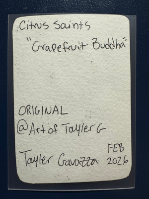 Grapefruit Buddha aceo art card thumbnail 2