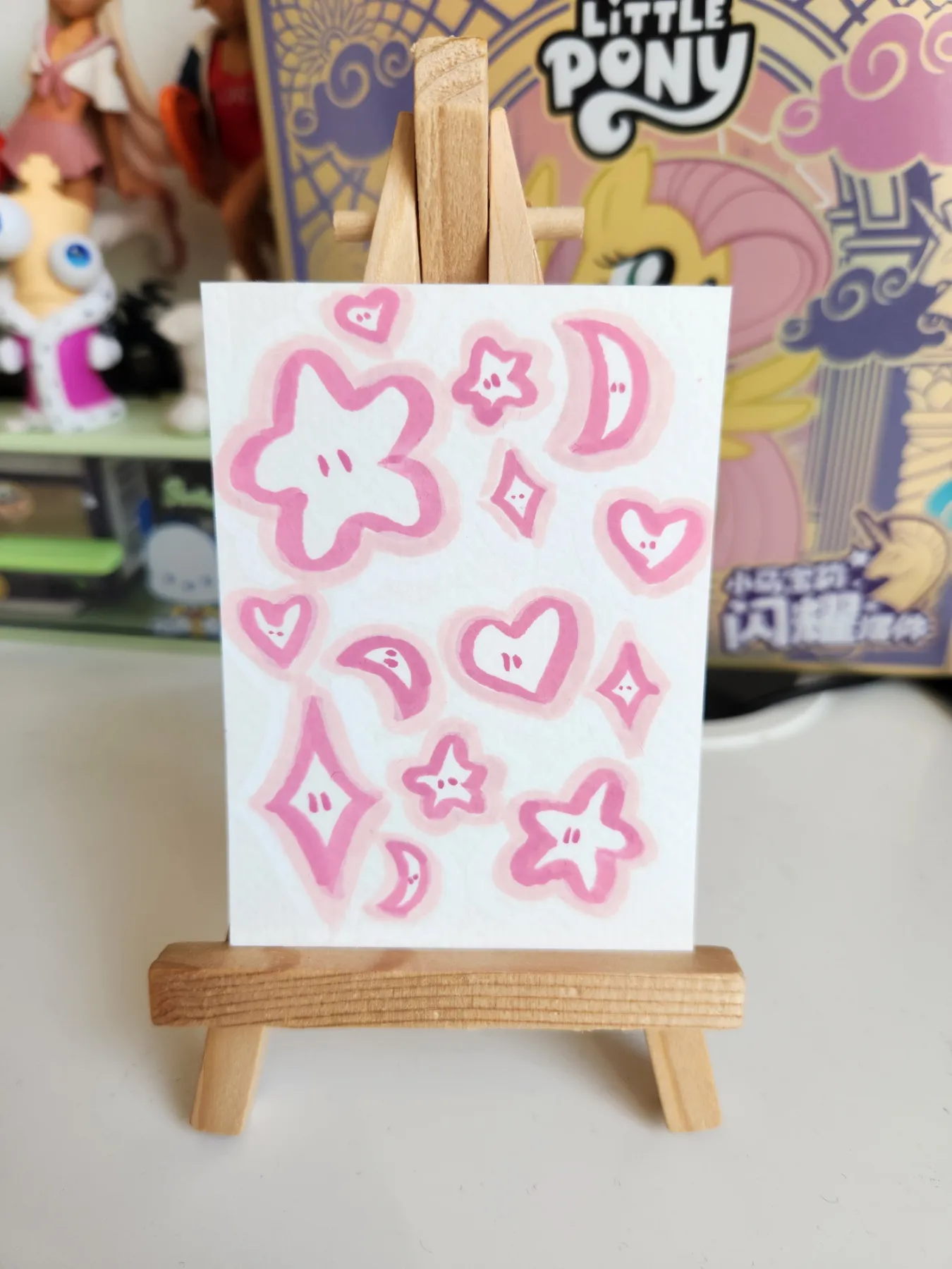 Pink aceo art card