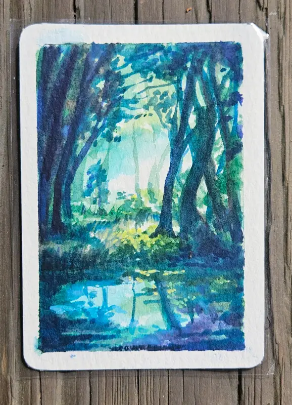 Forest Reflections aceo art card